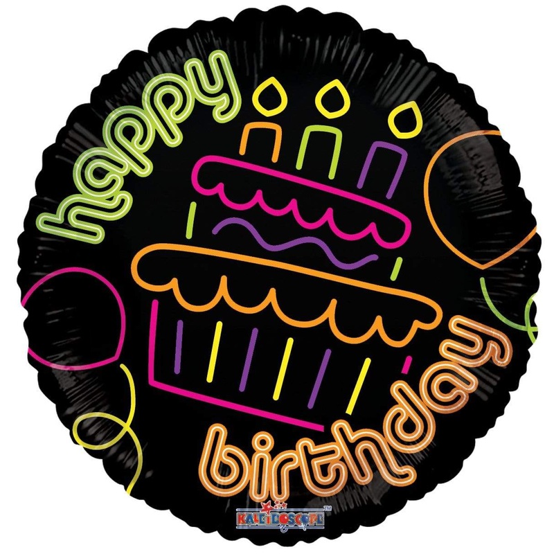 Happy Birthday Neon Cake 18 Gellibean Balloon