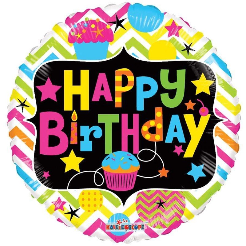 Happy Birthday Neon Cupcake 18 Gellibean Balloon