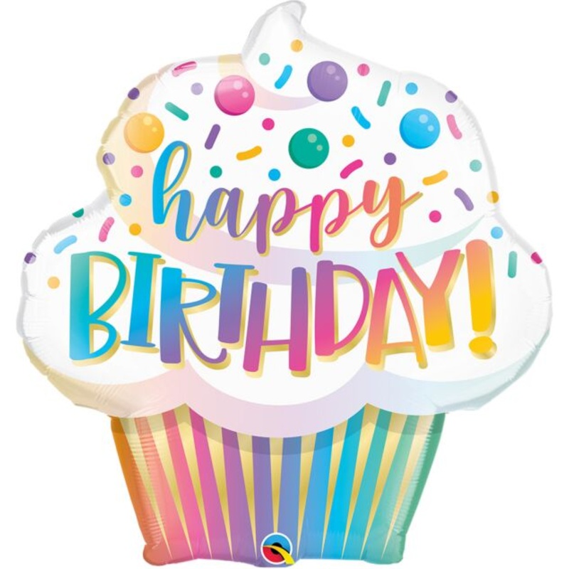 Happy Birthday Ombre Cupcake 31 Balloon