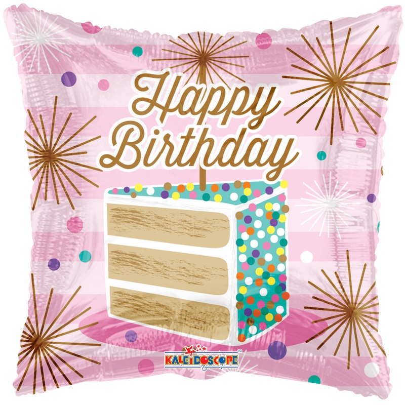 Happy Birthday Slice of Cake 18 Balloon