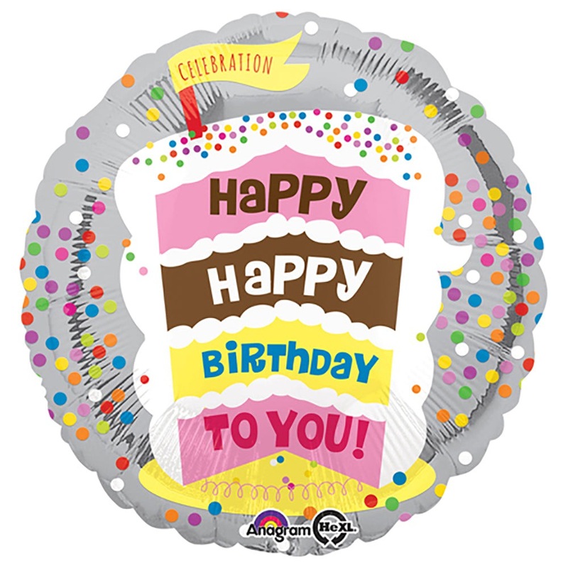 Happy Birthday To You Cake 18 Balloon