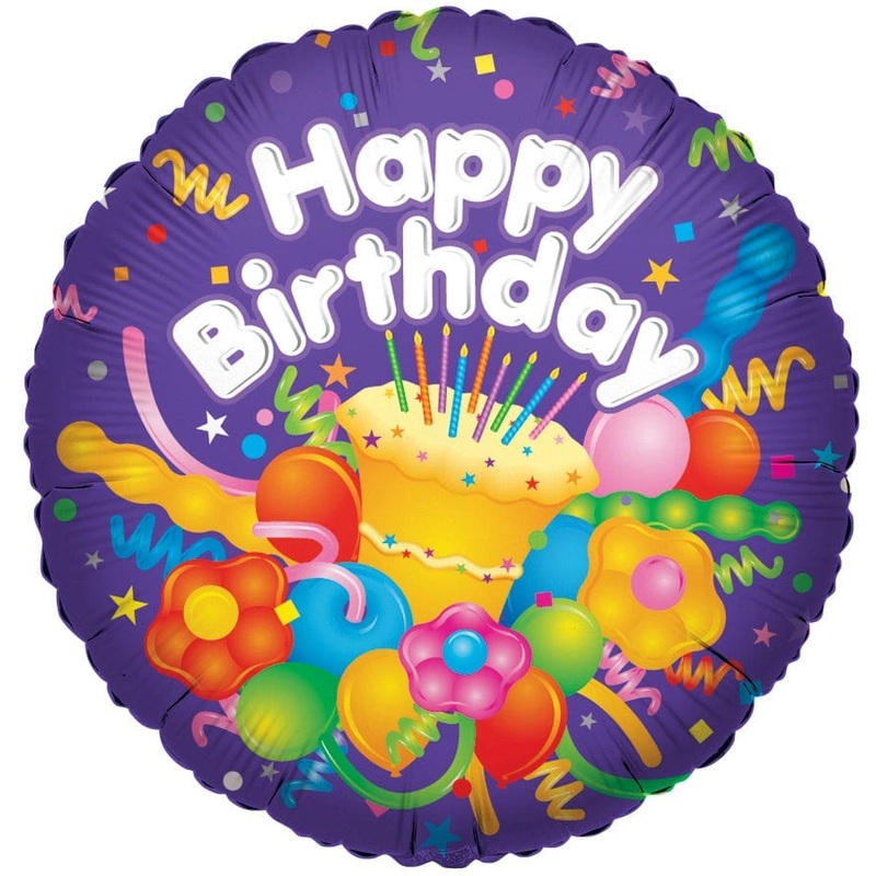 Happy Birthday With Cake 9 Balloon (requires heat-sealing)