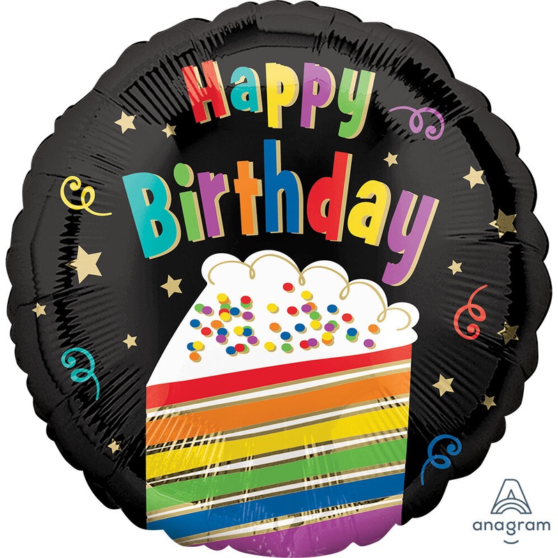 HBD Rainbow Cake 17" Balloon