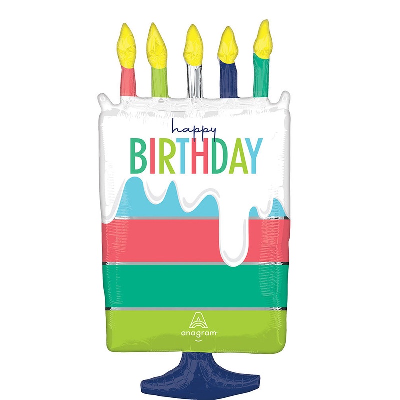 Modern Birthday Cake 30" Balloon