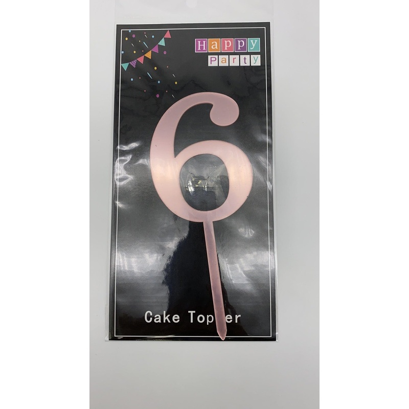 Rose Gold # 6 Cake Topper
