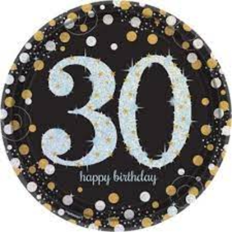 SPARKLING CELEBRATION 30TH BIRTHDAY CAKE PLATES