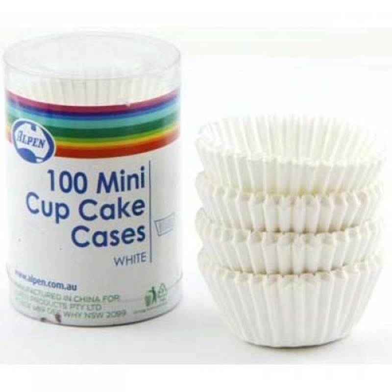 100pk Mini White Paper Cupcake Cases