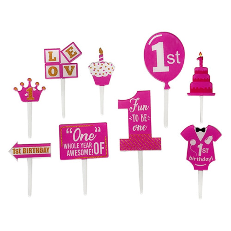 1ST BIRTHDAY THEME CAKE TOPPER SET