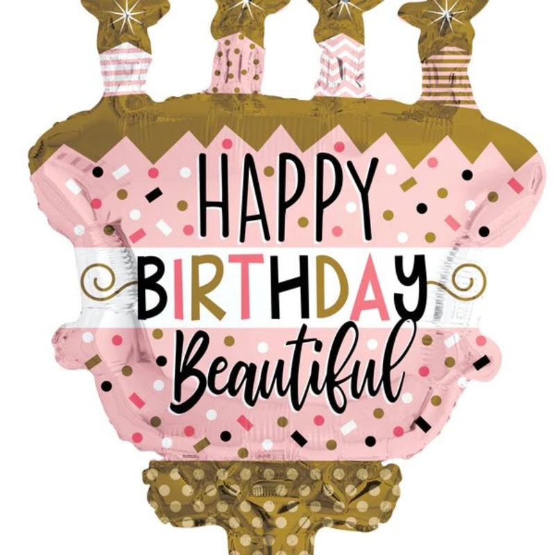 36" Birthday Cake With Stars Shape - (Single Pack). 15949-36