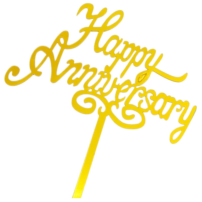Happy Anniversary Acrylic Cake Topper - Assorted (1 Pcs)