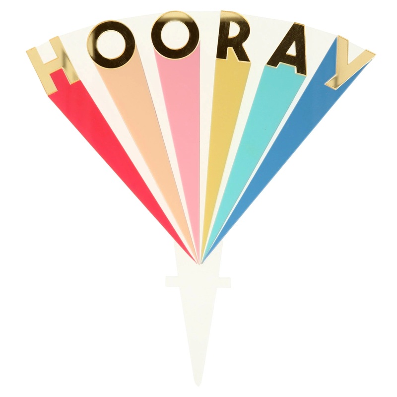 HOORAY ACRYLIC CAKE TOPPER BY MERI MERI