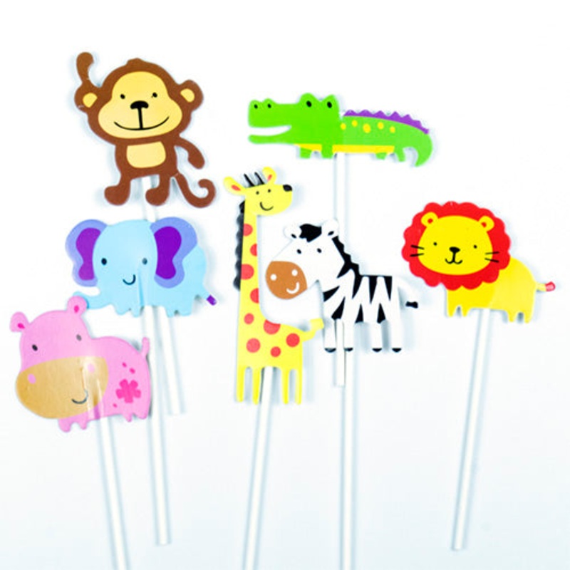 Jungle Animals Cake Toppers Set