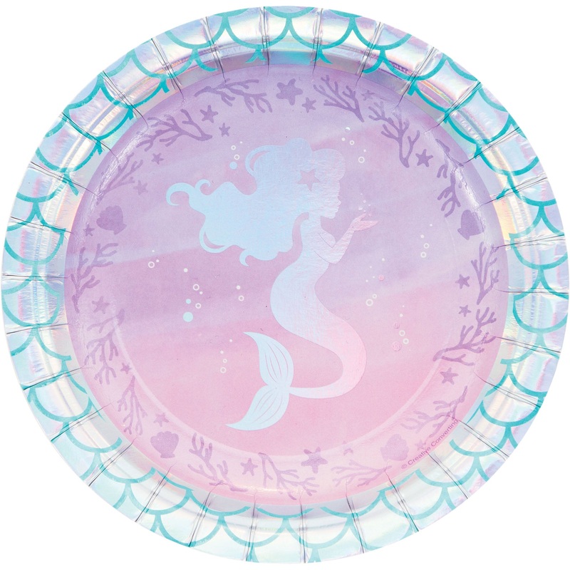 Mermaid Shine Paper 7in Cake Plates 8ct | Kid's Birthday
