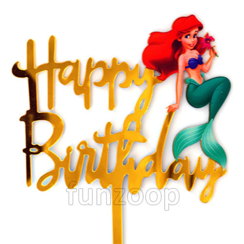 Mermaid Theme Birthday Cake Topper