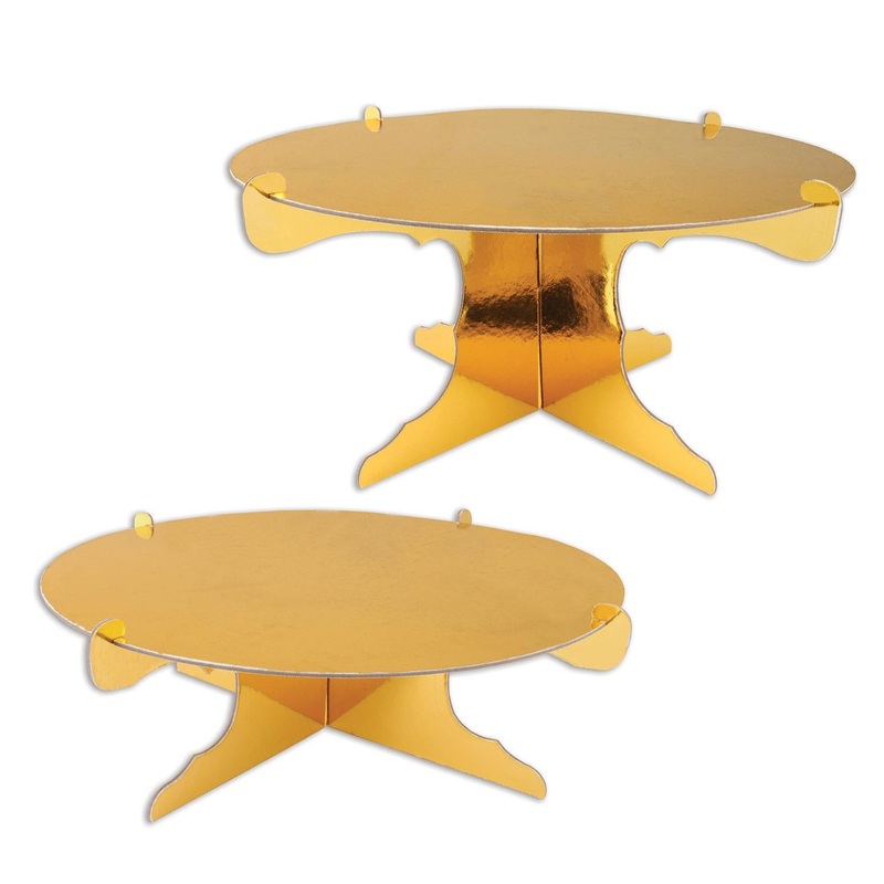 Metallic Party Cake Stands - Gold (2 per Package)