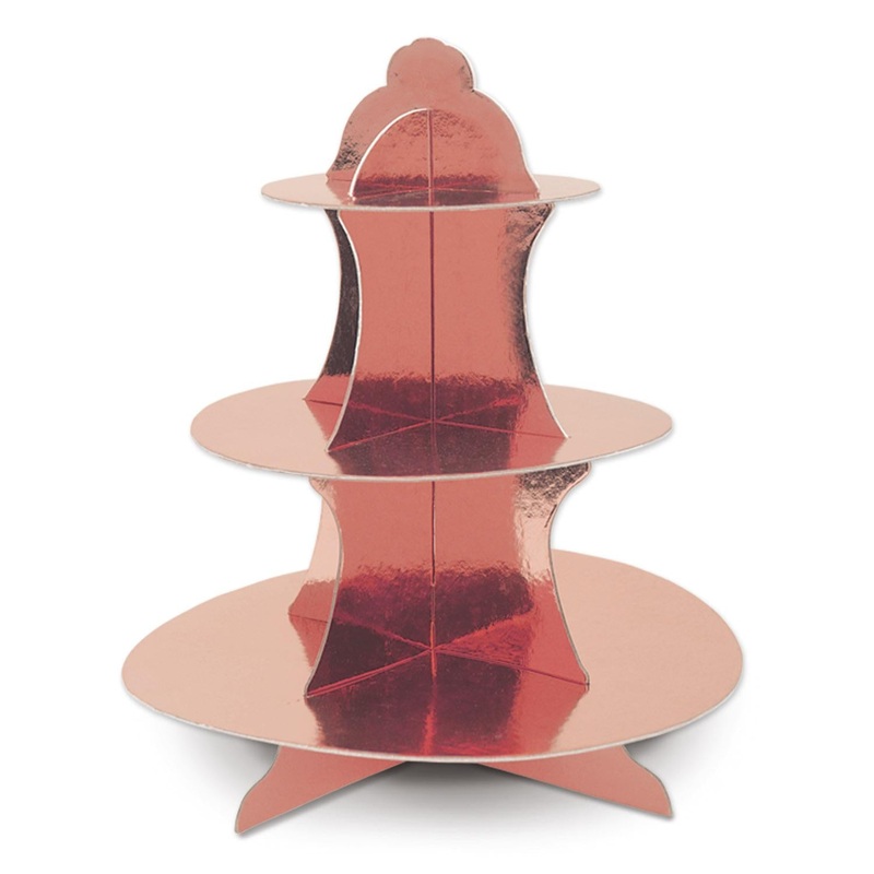Metallic Party Cupcake Stand - Rose Gold