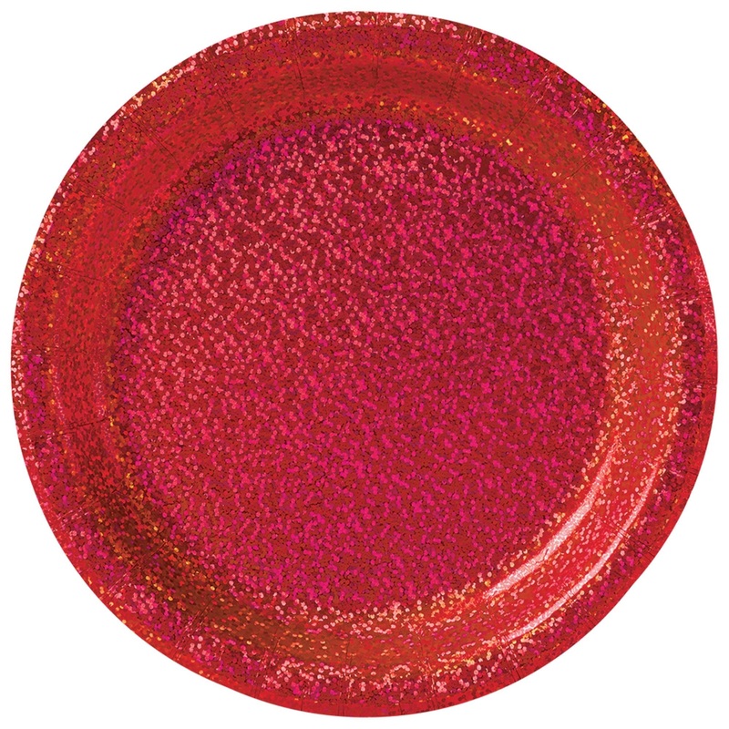 Red 7in Designer Cake Plates 8ct | General Entertaining