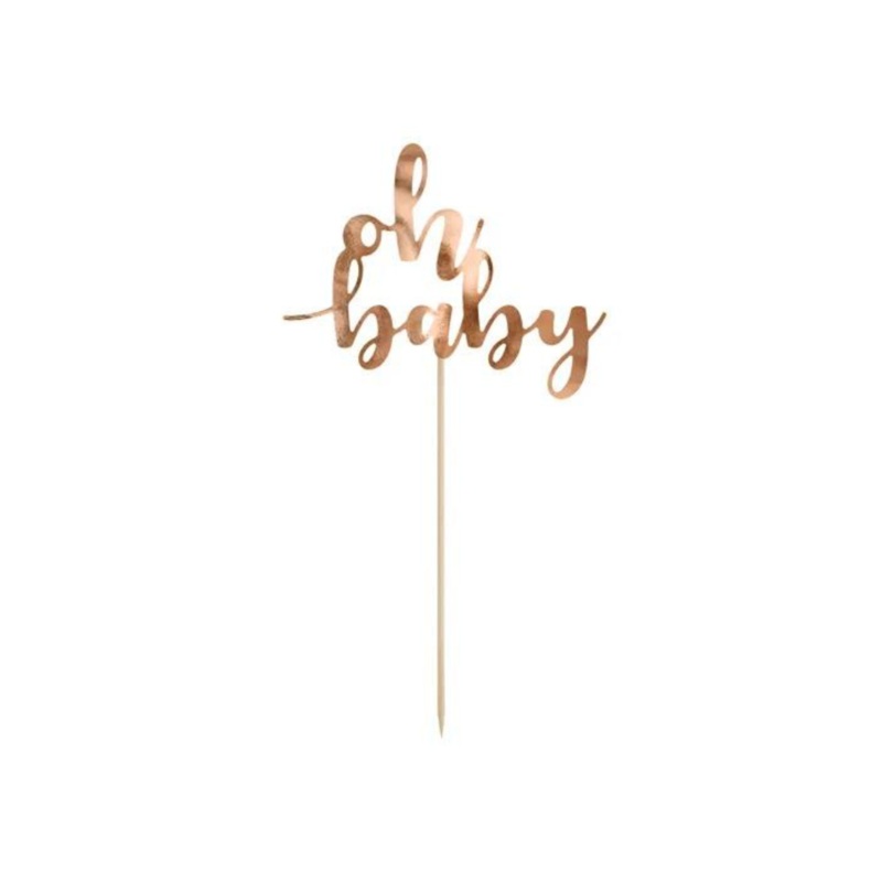 ROSE GOLD OH BABY CAKE TOPPER