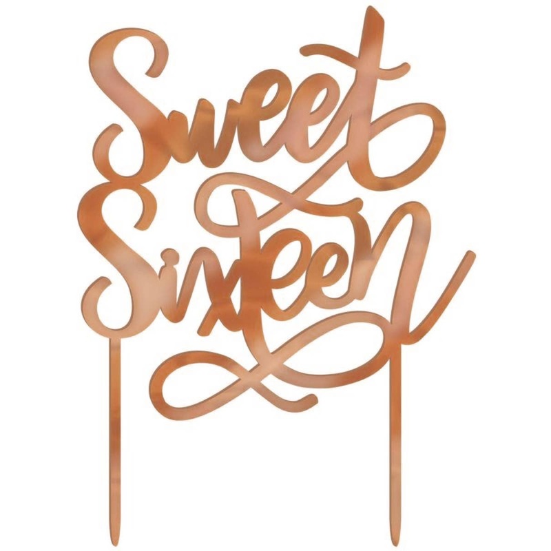 Sweet 16 Rose Gold Cake Topper