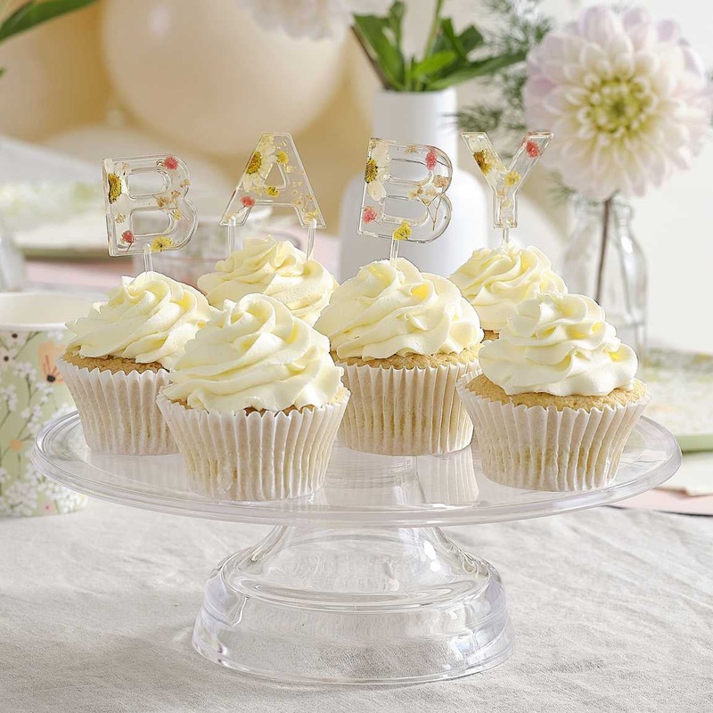 Ginger Ray Pressed Flower Baby Shower Cake Topper