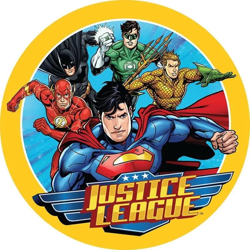 Justice League Edible Cake Image