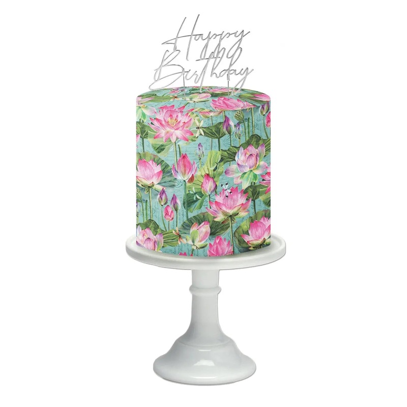 Lotus Bloom Edible Cake Wrap