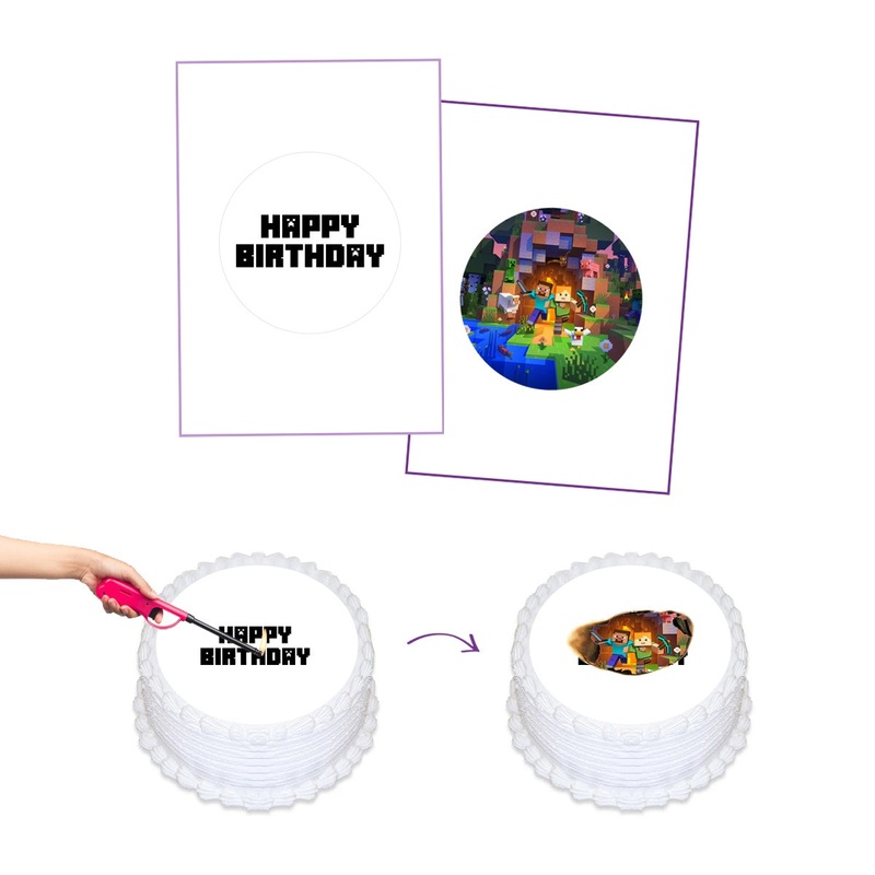 Minecraft Burnaway Edible Cake Image Set