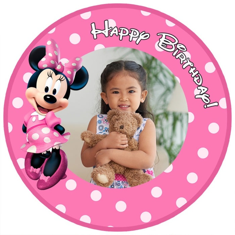 Personalised Minnie Mouse Edible Cake Image