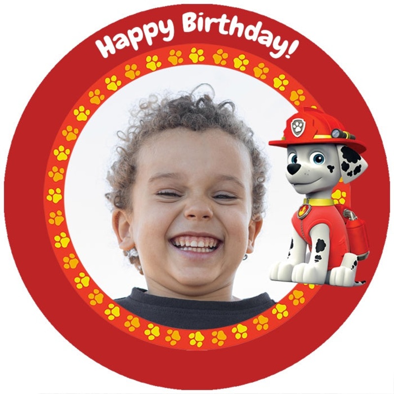 Personalised Paw Patrol Marshall Edible Cake Image