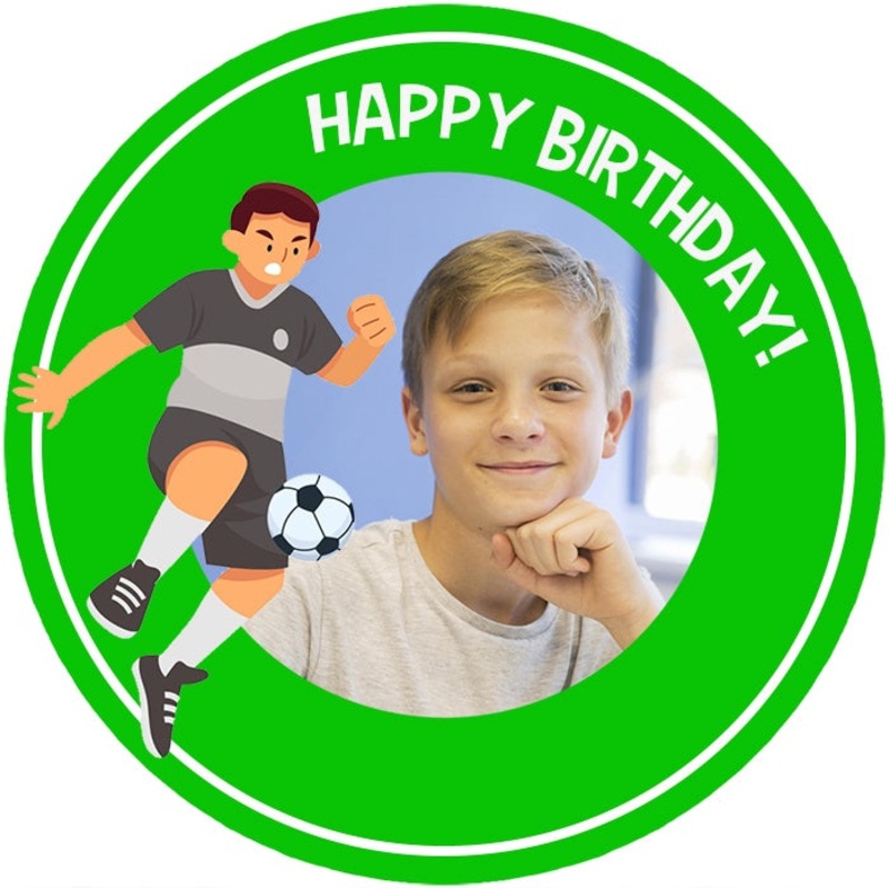 Personalised Soccer Edible Cake Image