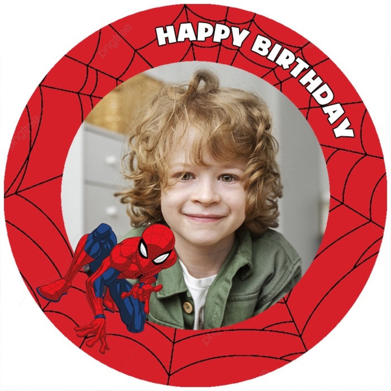Personalised Spiderman Edible Cake Image