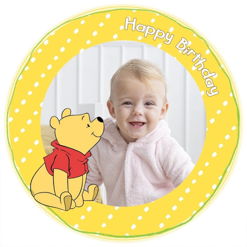 Personalised Winnie the Pooh Edible Cake Image