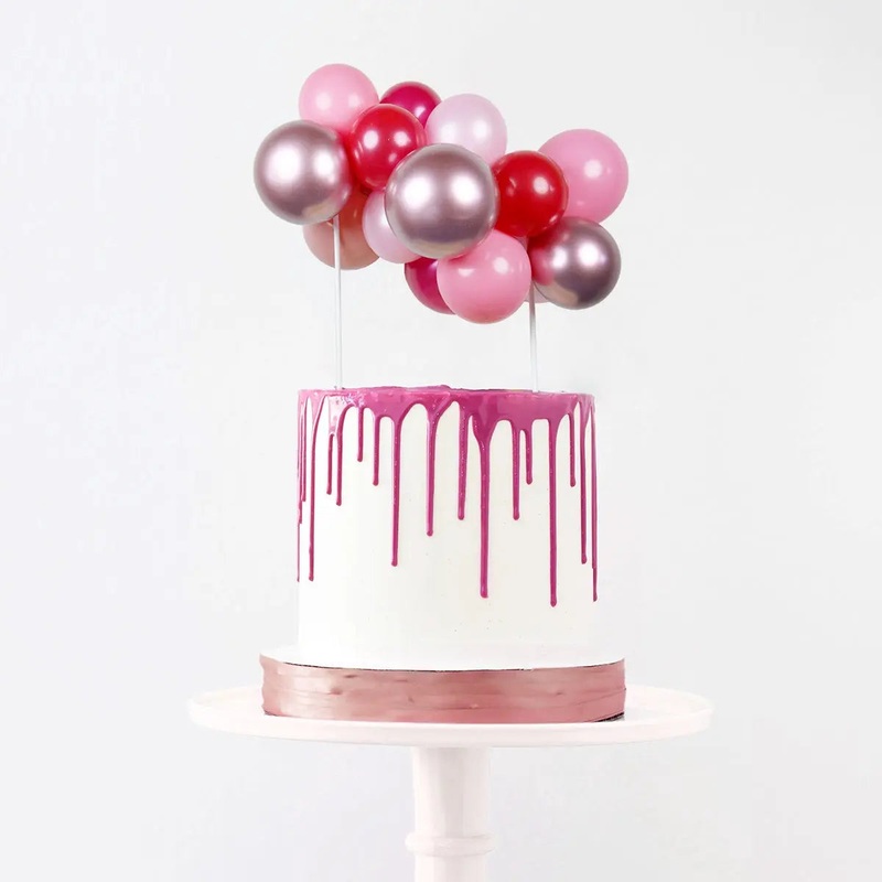 Pink Passion Balloon Garland Cake Topper by Pop Balloons