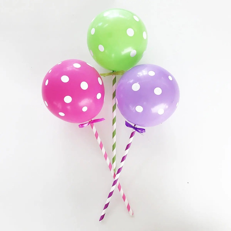 Polka Dot Balloon Cake Topper Set