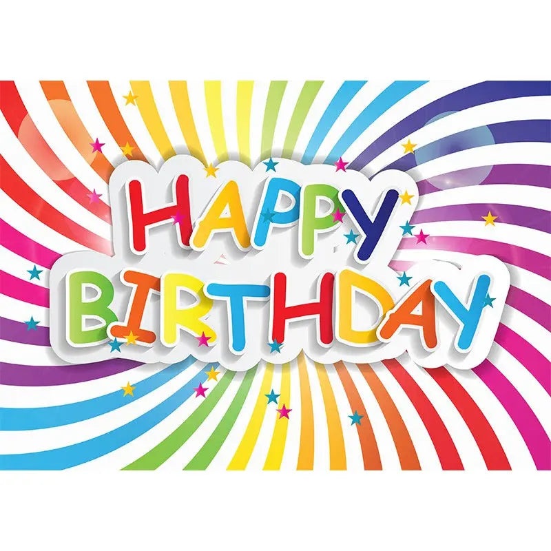 Rainbow Happy Birthday Edible Cake Image - A4 Size
