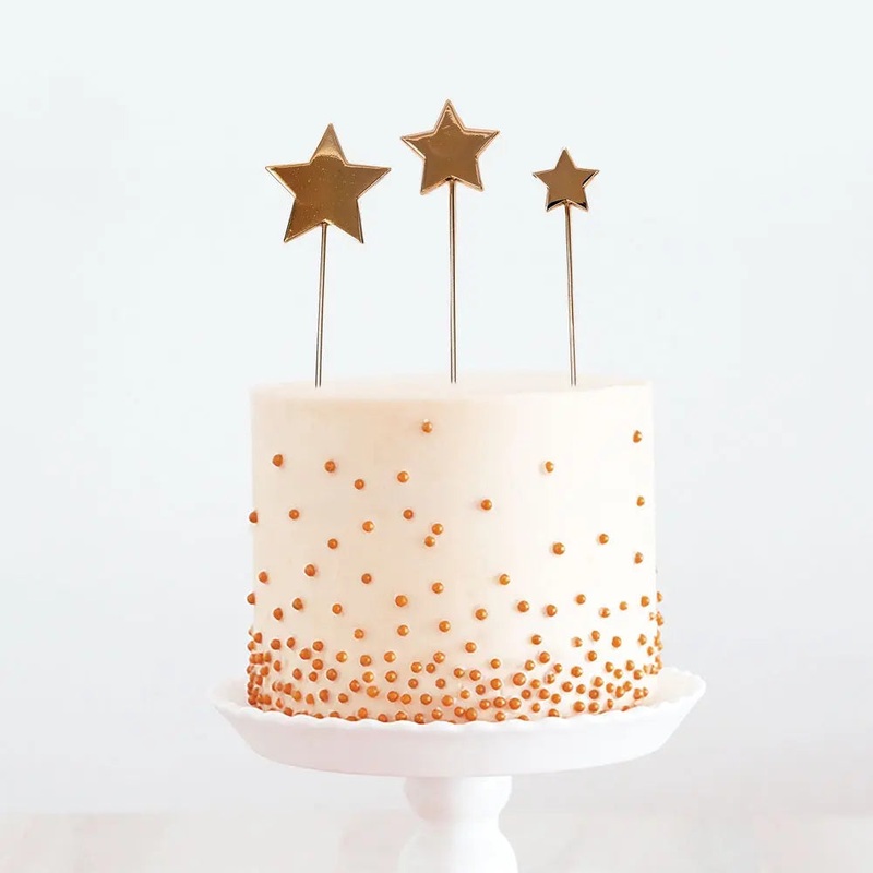 Rose Gold Stars Cake Topper
