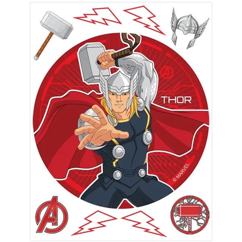 Thor Edible Cake Image with FREE Edible Icons