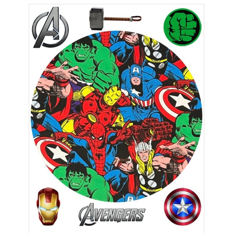 Avengers Collage Edible Cake Image with FREE Edible Icons