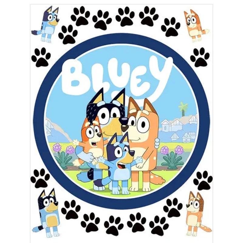 Bluey Round Edible Cake Image with FREE Edible Icons