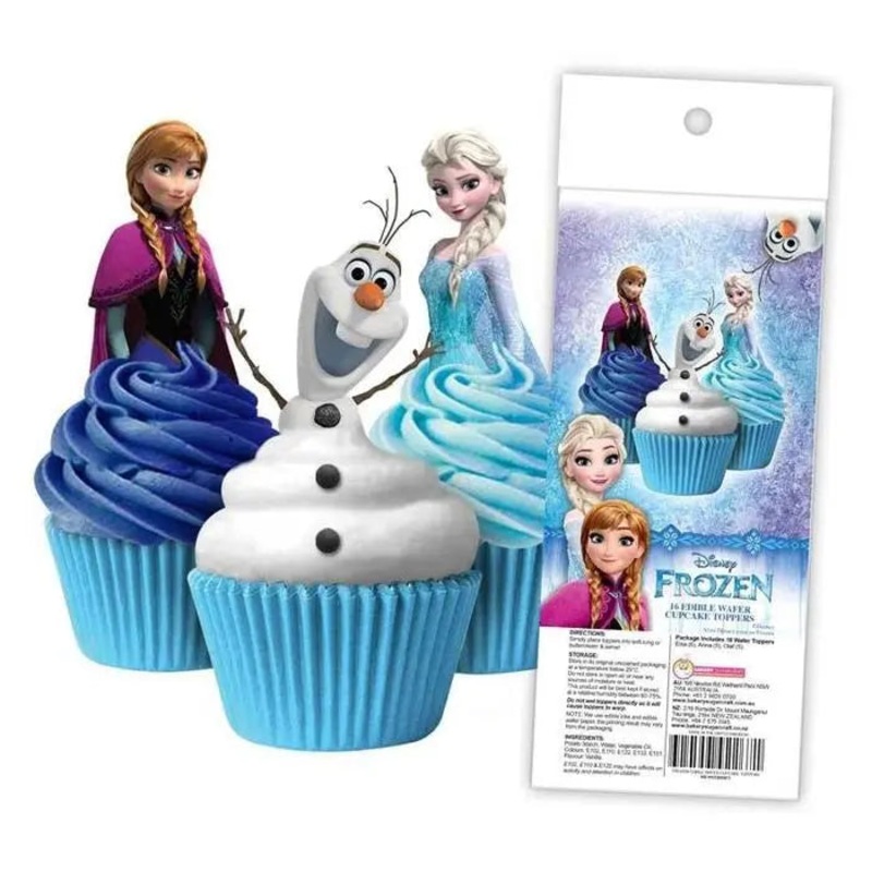Frozen Edible Wafer Cupcake Toppers - 16 Pkt