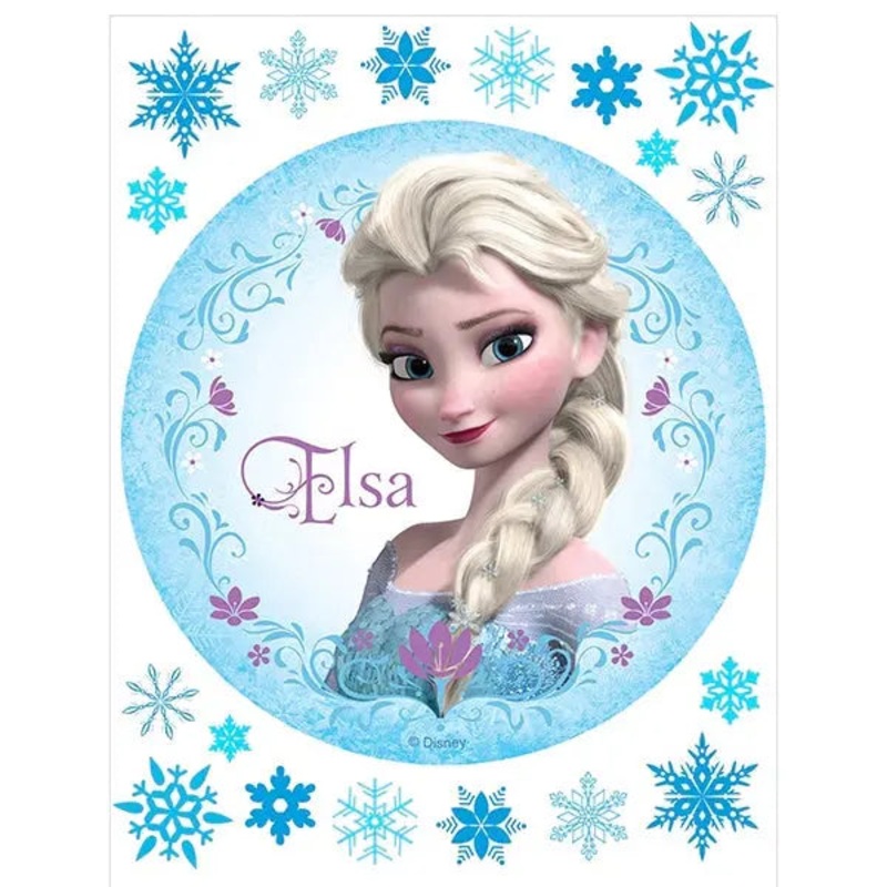 Frozen Elsa Edible Cake Image with FREE Edible Icons