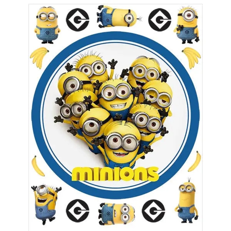 Minion Edible Cake Image with FREE Edible Icons