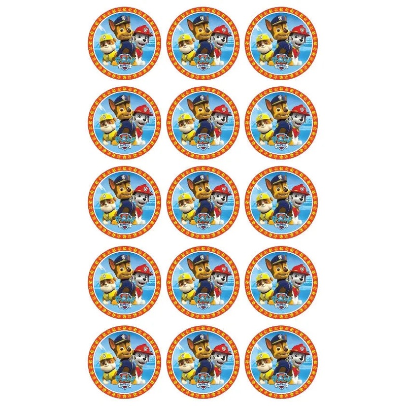 Paw Patrol Pups Edible Cupcake Images
