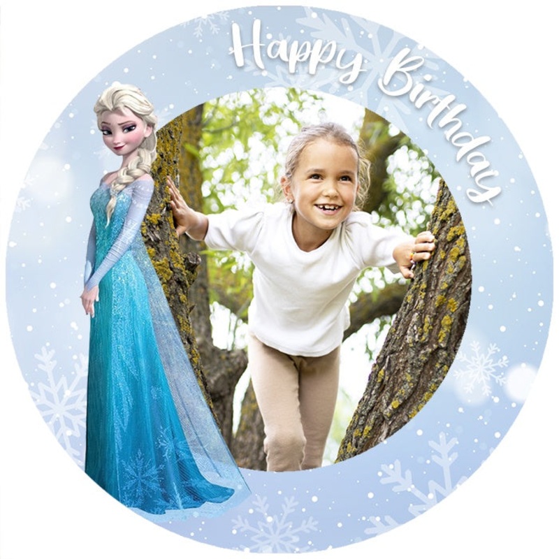 Personalised Frozen Elsa Edible Cake Image