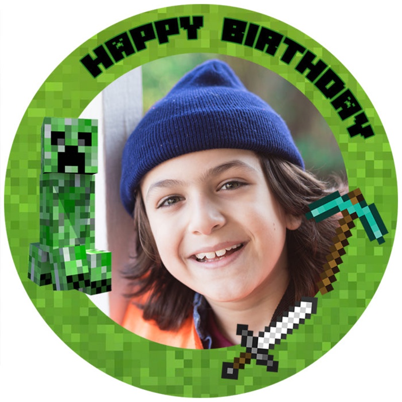 Personalised Minecraft Edible Cake Image