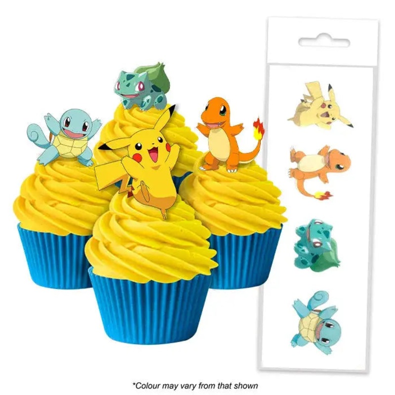 Pokemon Edible Wafer Cupcake Toppers - 16 Pkt