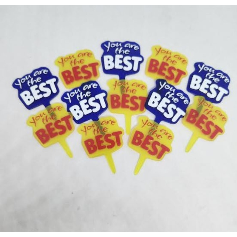 Reusable "You are the Best" Cupcake Toppers - 12 Pkt