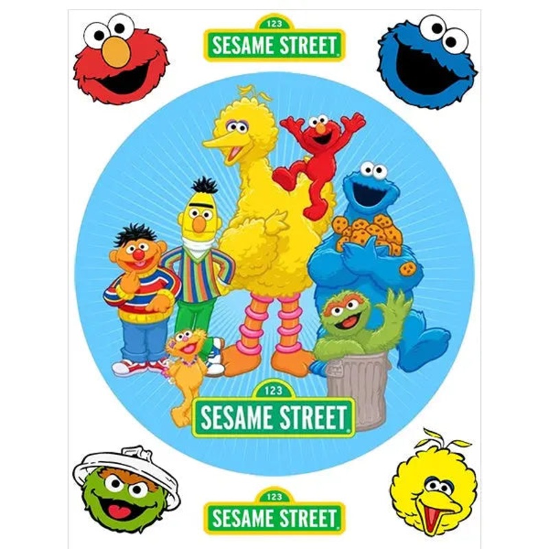 Sesame Street Edible Cake Image with FREE Edible Icons