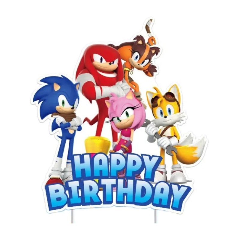 Sonic the Hedgehog Happy Birthday Cake Topper