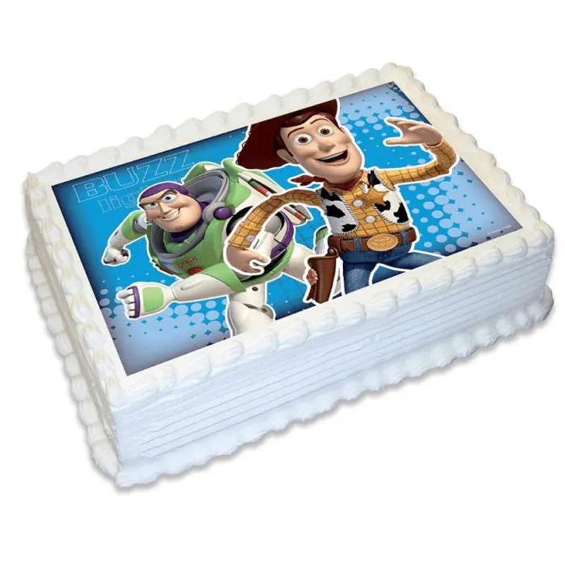Toy Story Woody & Buzz Edible Cake Image - A4 Size